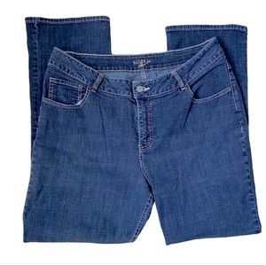 Riders Lee Jeans Classic Mid Rise Boot Cut Medium Wash Blue Stretch Straight Leg